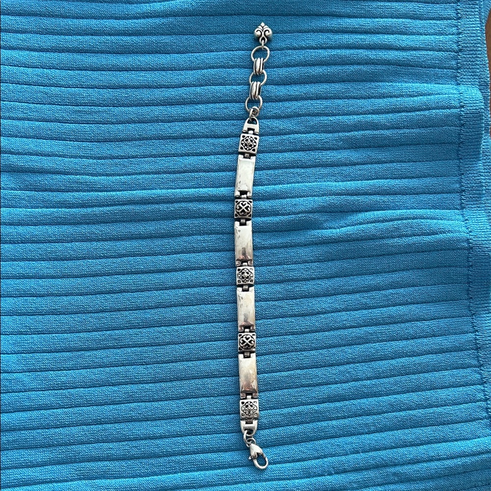 Brighton Silver and Black Bracelet with Ornate Accents